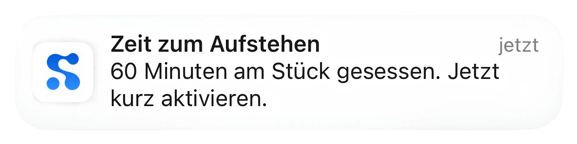 SitBetter-Benachrichtigung: Zeit zum Aufstehen