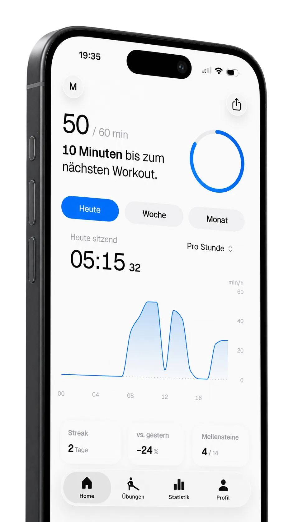 Die SitBetter-App auf dem iPhone